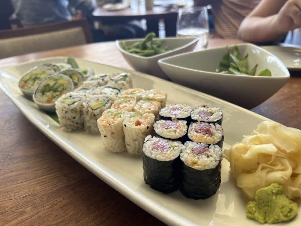 sushi rolls from Nobu Malibu