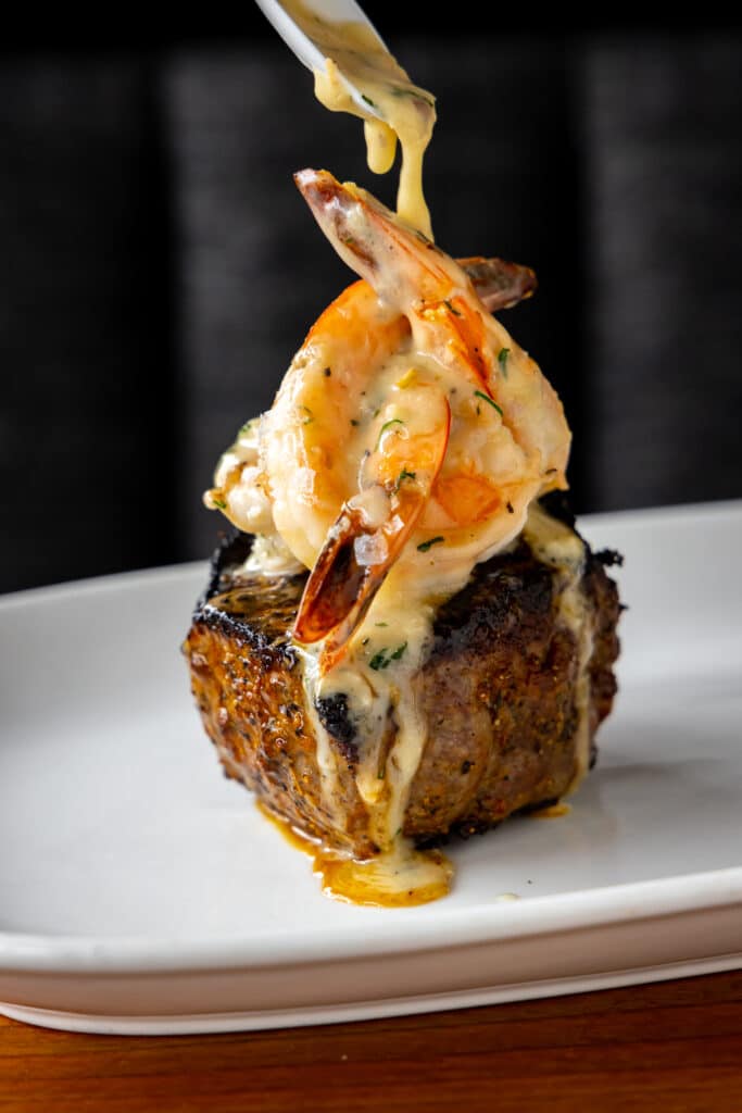 Old Brea Chophouse - filet topped with shrimp