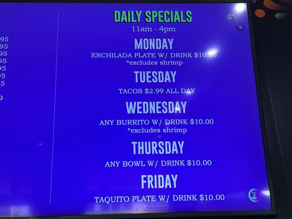 Old Towne Jalapenos Mexican Grille Daily Specials Menu
