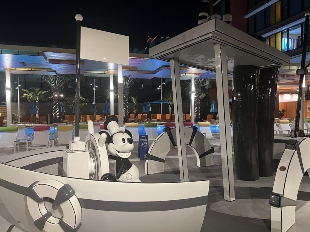 Steamboat Willie Splash Pad at Disneyland Hotel