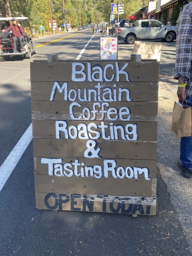 Black Mountain Coffee Roasting and Tasting Room - open sign