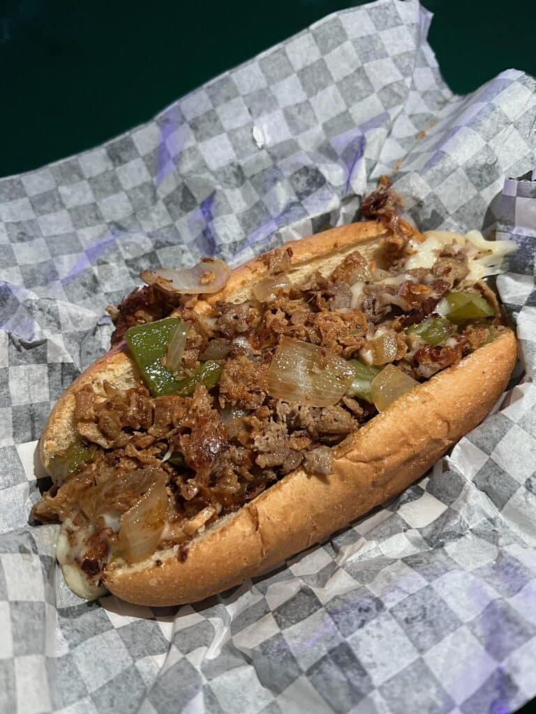 Philly Cheesesteak from the bbq at Winter Fest