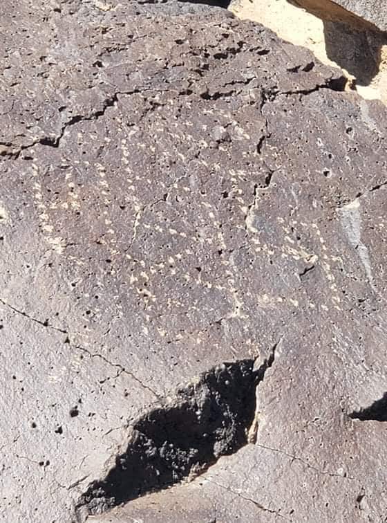 Petroglyph National Monument in Albuquerque New Mexico - Rinconada Canyon Trail - dotted petroglyphs