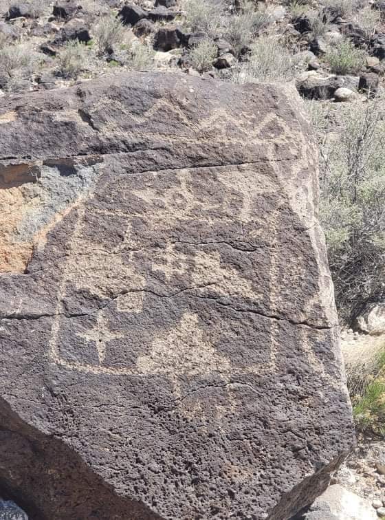 petroglyphs along Boca Negra Canyon Trail at Petroglyph National Monument in Albuquerque, New Mexico