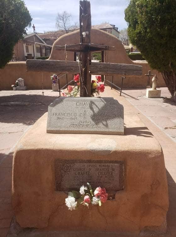 Santuario de Chimayo tombstone outside the shrine