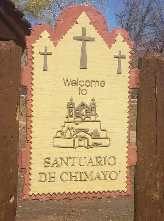 Welcome to Santuario de Chimayo sign