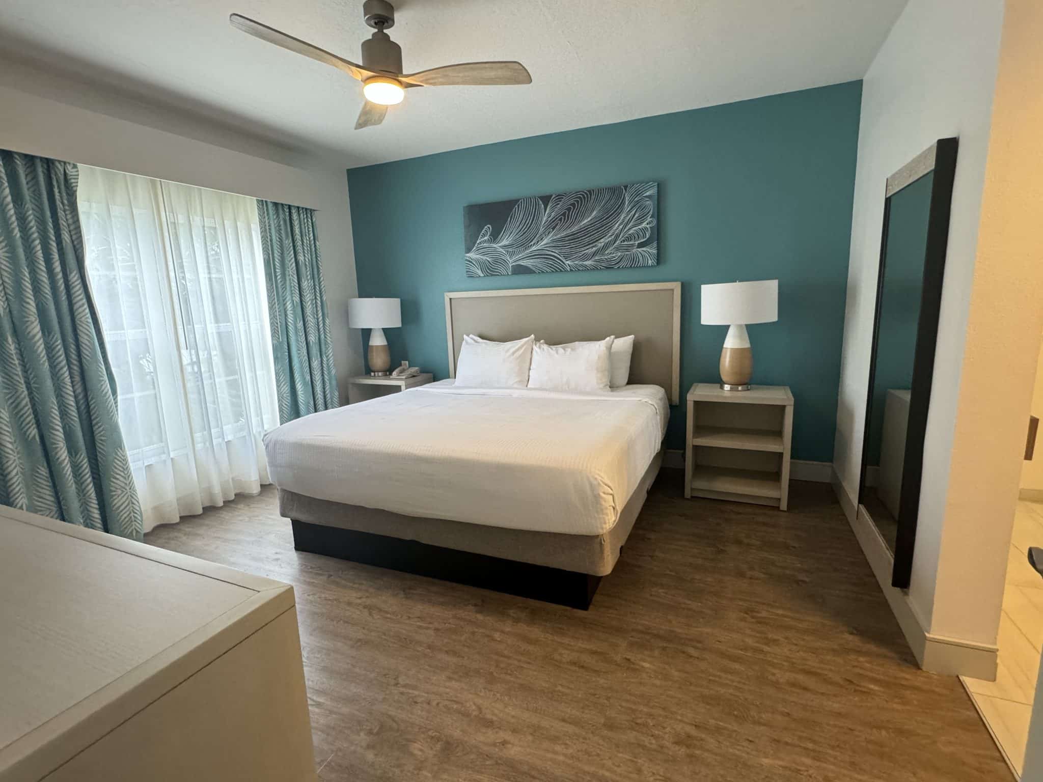 primary bedroom with king bed and large space
