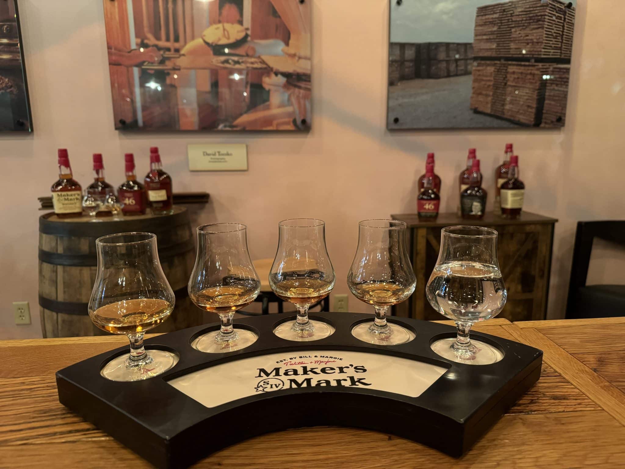 whiskey tasting at Maker's Mark Distillery