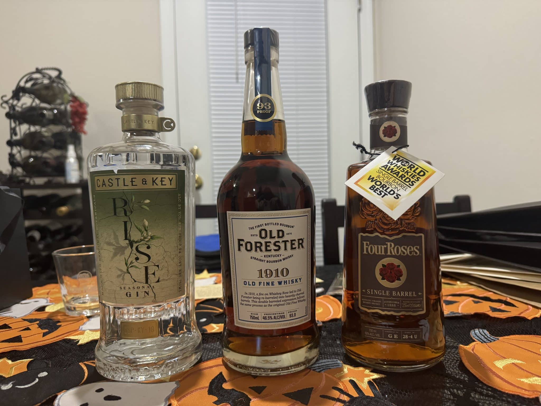 gin and whiskey purchased on our Kentucky Bourbon Trail visit